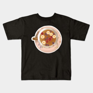 Vintage Cottagecore Teacup Illustration Kids T-Shirt